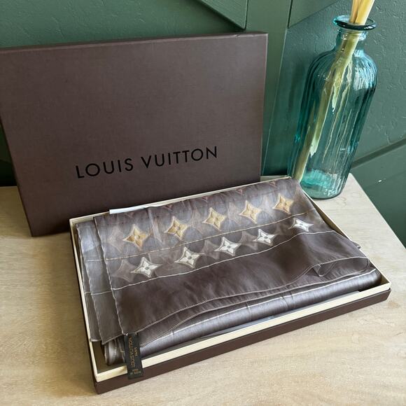 Louis Vuitton Accessories - 152 NIB LOUIS VUITTON SILK MONOGRAM OMBRE FLEUR STOLE RETAIL $895